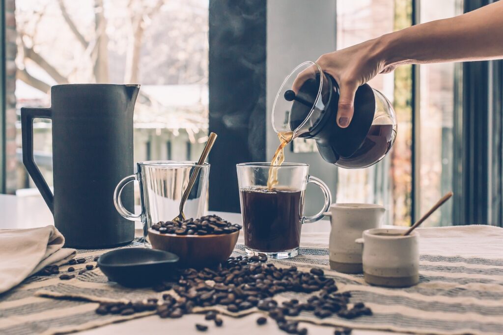 coffee, brewed coffee, roasted coffee beans