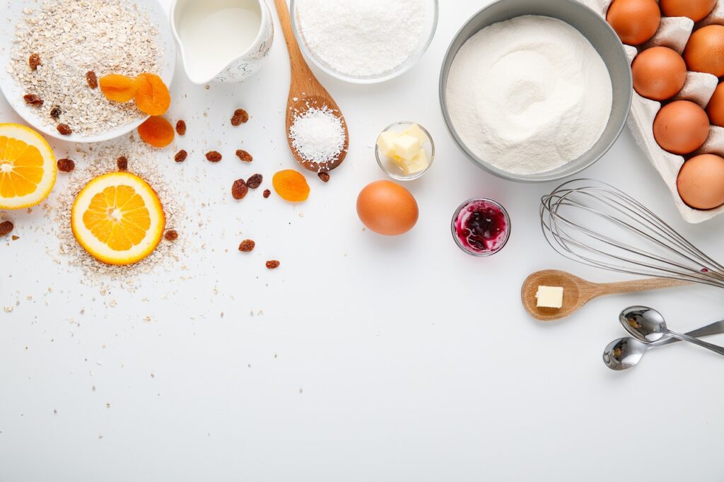 cooking, ingredients, flat lay